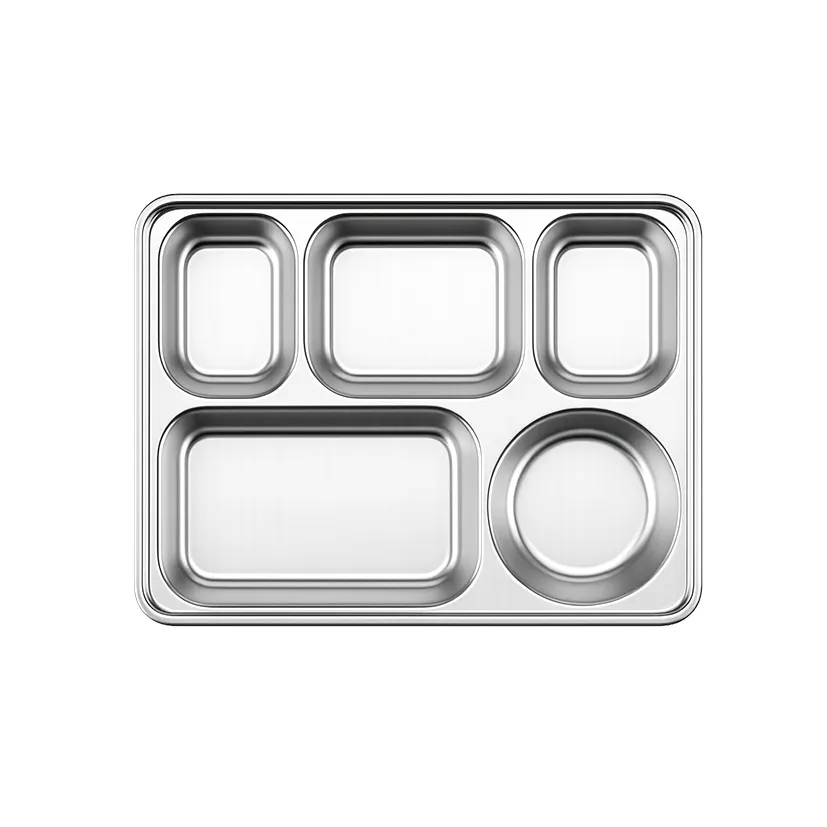 Commercial Food Tray - 5 Compartment Design