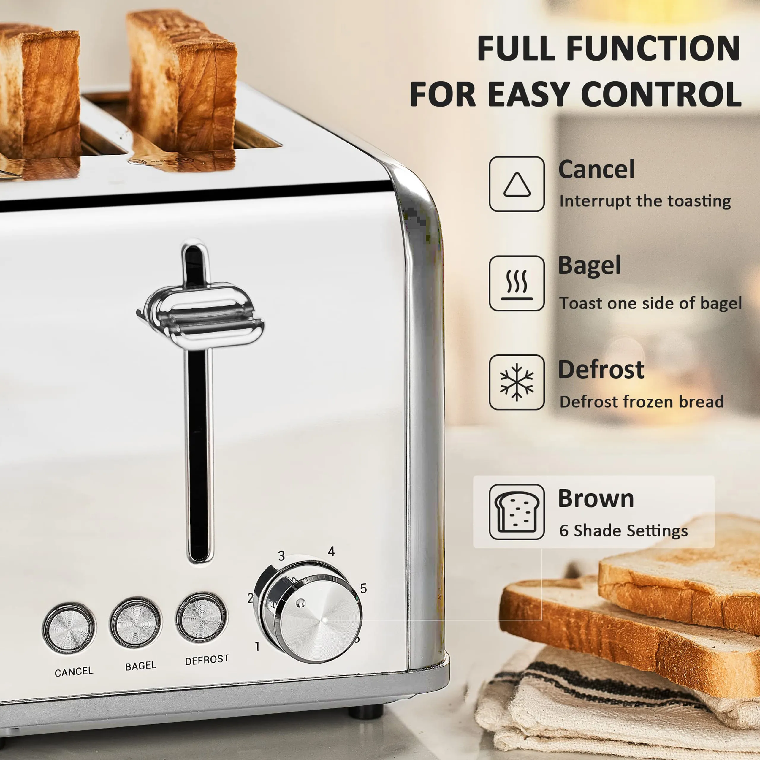 Electric Bread Toaster - WT 8250 (Automatic Pop Up) - Image 5