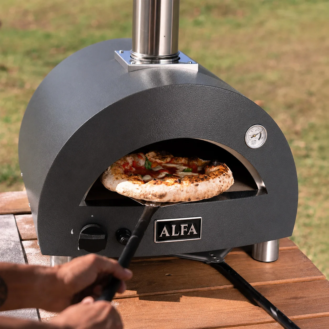 ALFA FORNI – GAS PIZZA OVEN – MODERNO 1 PIZZE (GREY) - Image 2