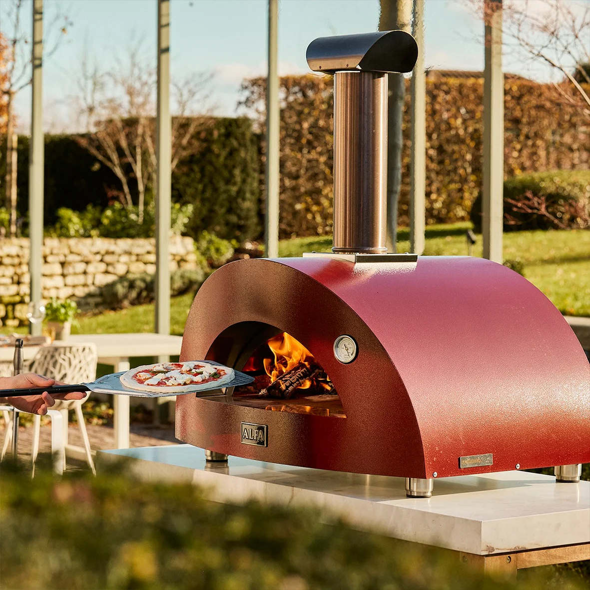 ALFA FORNI – WOOD PIZZA OVEN – MODERNO 3 PIZZE (RED) - Image 2