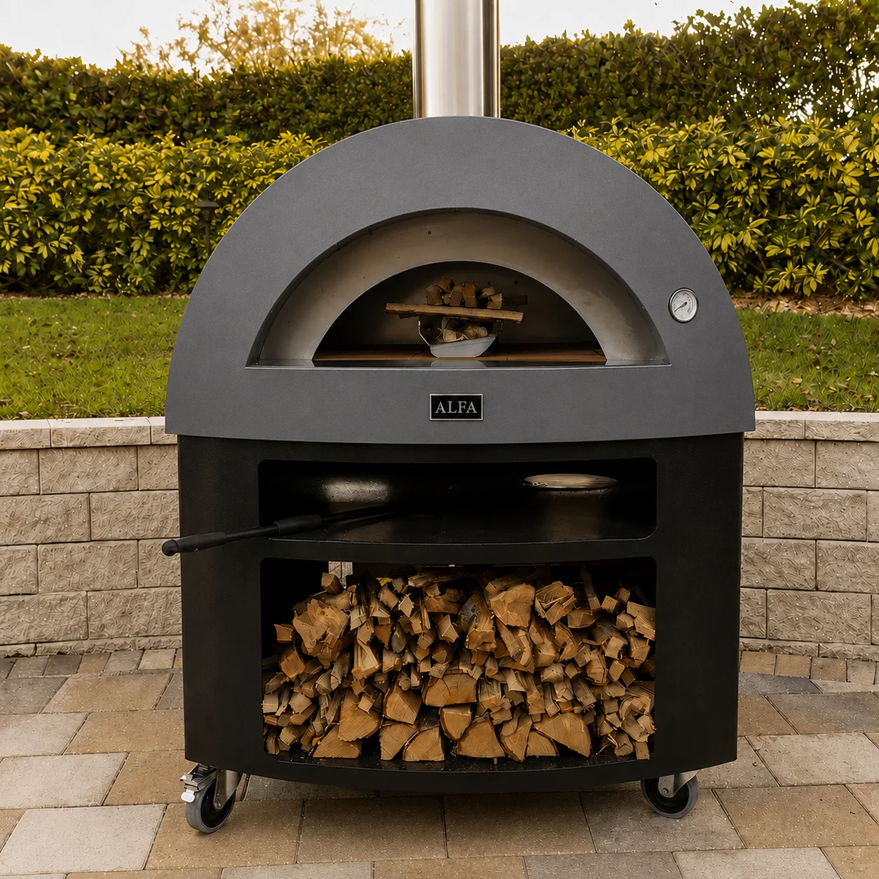 ALFA FORNI – WOOD PIZZA OVEN – MODERNO 5 PIZZE (GREY) - Image 3