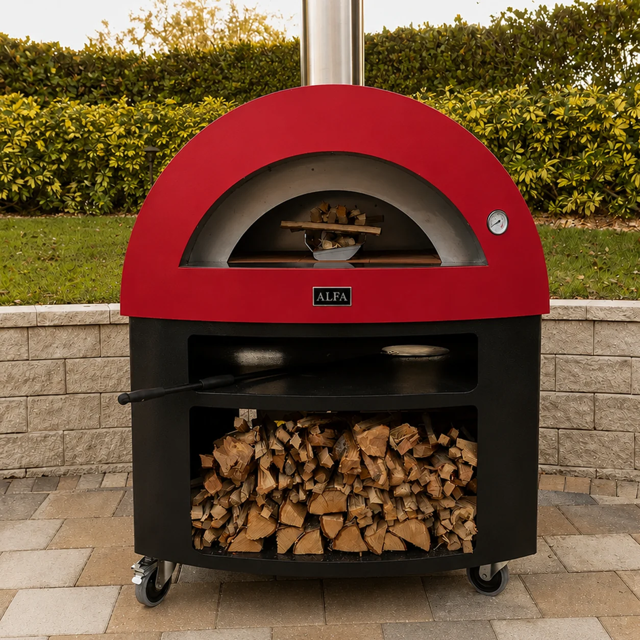 ALFA FORNI – WOOD PIZZA OVEN – MODERNO 5 PIZZE (RED) - Image 3