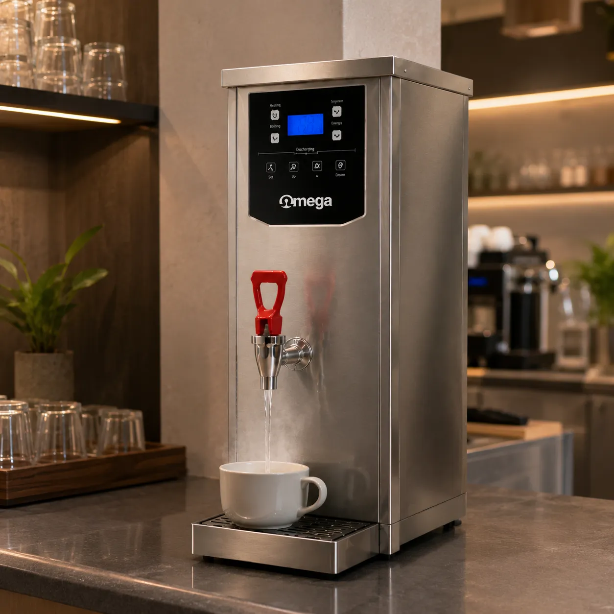 Omega Stable Temperature Performance Water Boiler Komersial