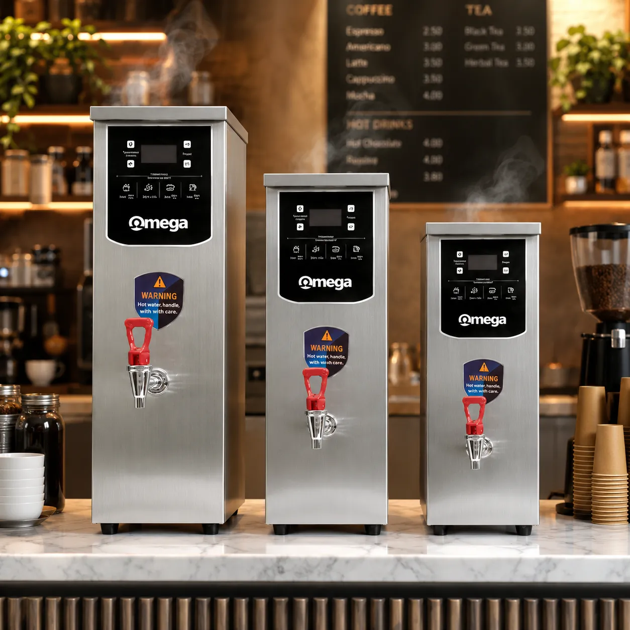 Omega Stainless Steel Body Water Boiler Komersial