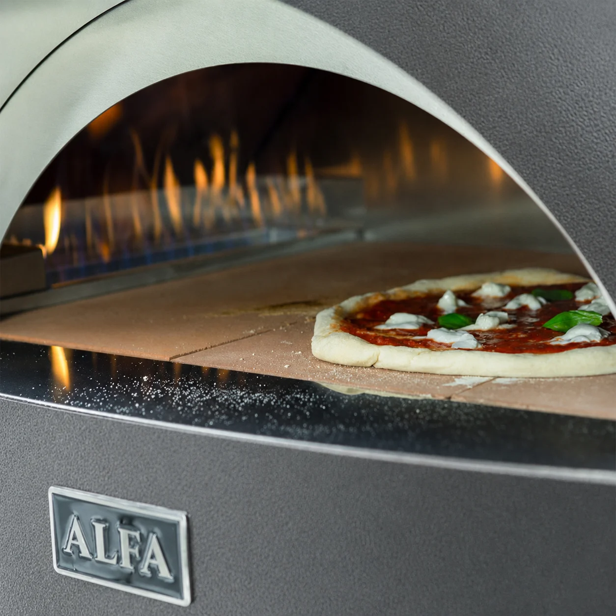 ALFA FORNI – GAS PIZZA OVEN – MODERNO 2 PIZZE (GREY) - Image 4