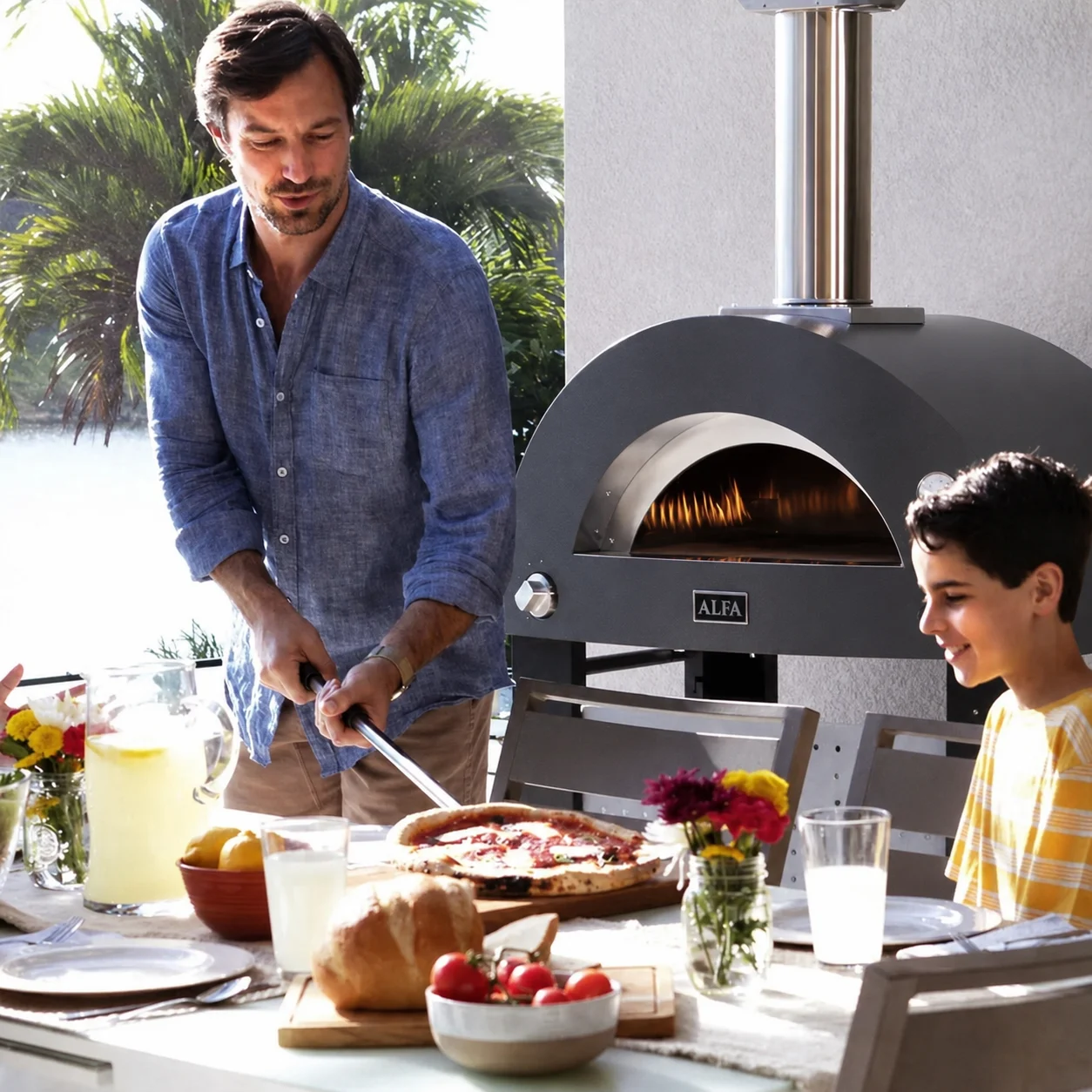 ALFA FORNI – GAS PIZZA OVEN – MODERNO 2 PIZZE (GREY) - Image 5