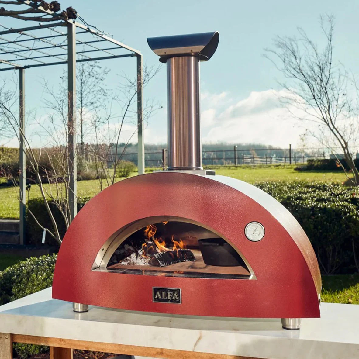 ALFA FORNI – WOOD PIZZA OVEN – MODERNO 2 PIZZE (RED) - Image 2