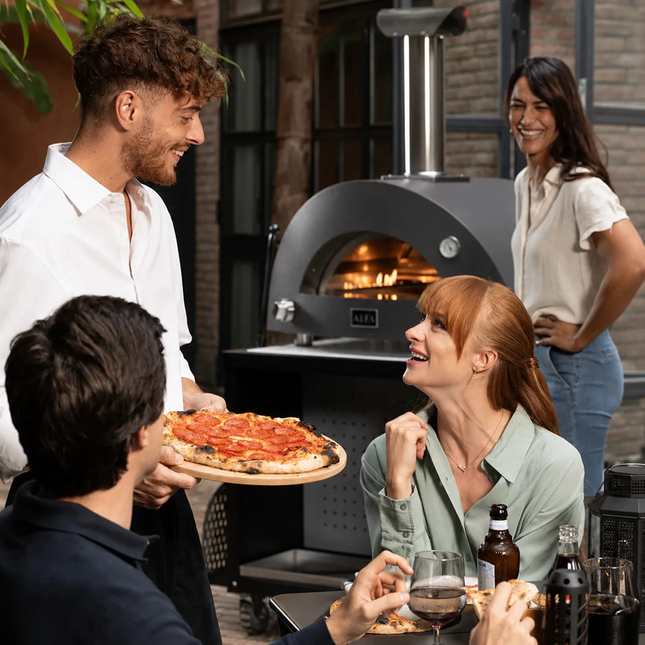 ALFA FORNI – GAS PIZZA OVEN – MODERNO 3 PIZZE (GREY) - Image 5