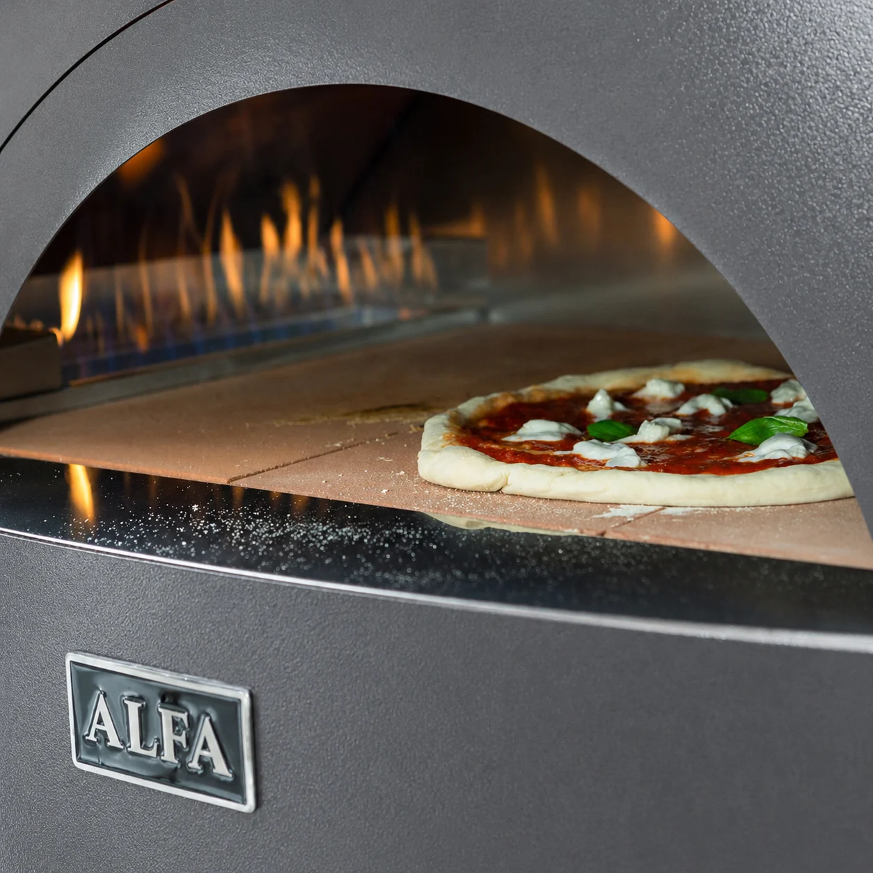 ALFA FORNI – GAS PIZZA OVEN – MODERNO 3 PIZZE (GREY) - Image 2