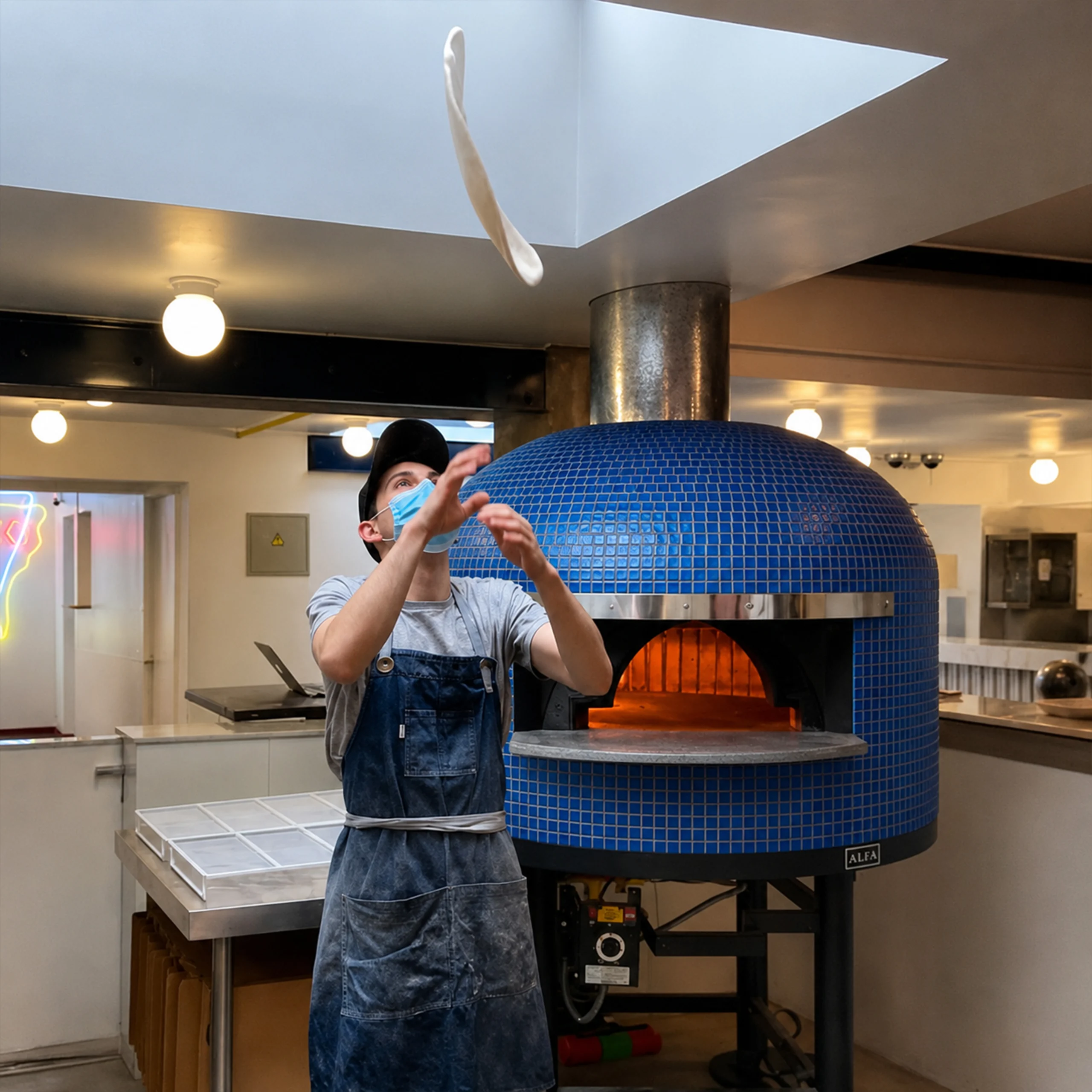 ALFA FORNI – WOOD FIRED PIZZA OVEN – NAPOLI M90 (BLU MEDITERRANEO) - Image 5