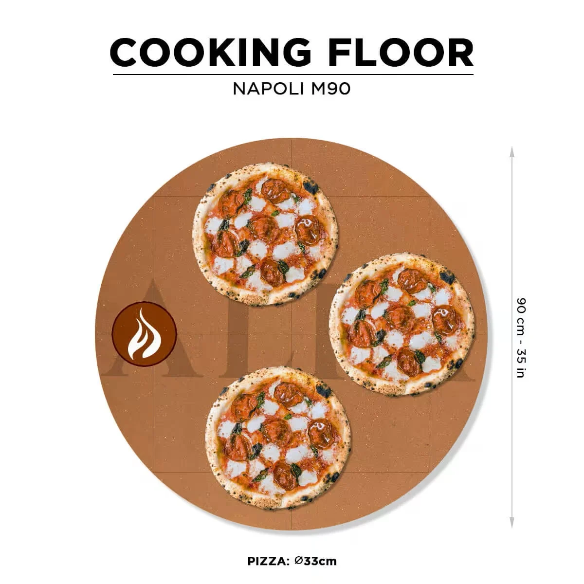 ALFA FORNI – WOOD FIRED PIZZA OVEN – NAPOLI M90 (DOLOMITE BROWN) - Image 6