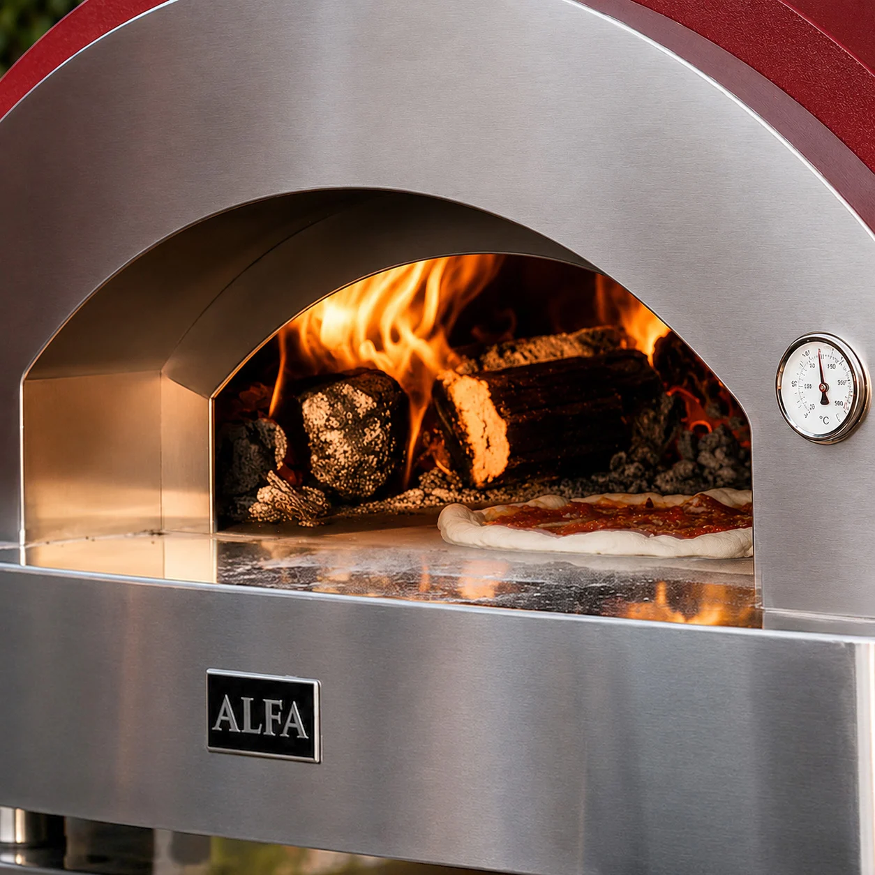 ALFA FORNI – GAS PIZZA OVEN – QUICK 2 PIZZE (ANTIQUE RED) - Image 4