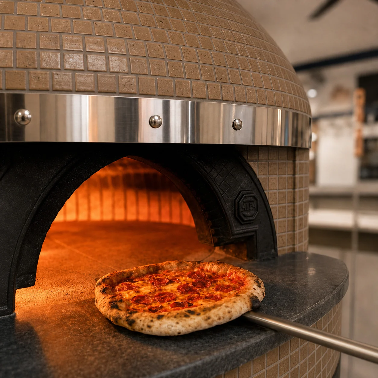 ALFA FORNI – GAS PIZZA OVEN – NAPOLI M130 (DOLOMITE BROWN) - Image 5