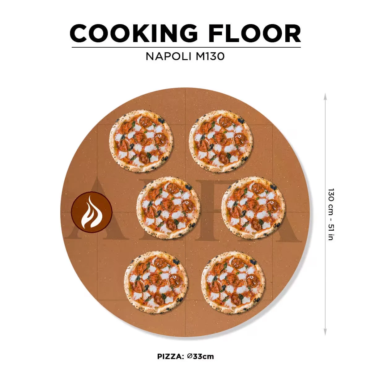 ALFA FORNI – GAS PIZZA OVEN – NAPOLI M130 (DOLOMITE BROWN) - Image 2